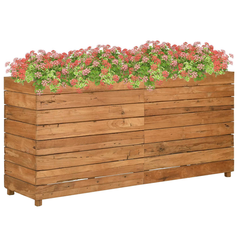 Load image into Gallery viewer, VidaXL Plantenbak verhoogd 150x40x72 cm gerecycled teakhout en staal
