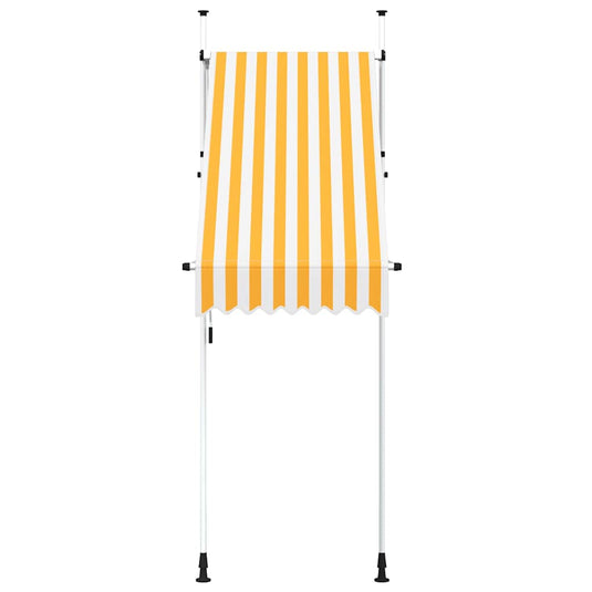 Vidaxl luifel handmatig uittrekbaar 100 cm oranje en witte strepen