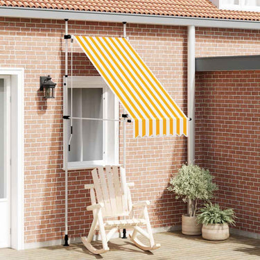 Vidaxl luifel handmatig uittrekbaar 100 cm oranje en witte strepen