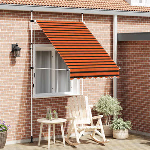 Vidaxl luifel handmatig uittrekbaar 150 cm oranje en bruin