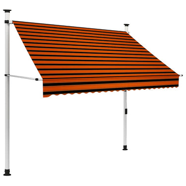 Vidaxl luifel handmatig uittrekbaar 200 cm oranje en bruin