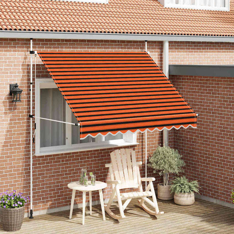 Load image into Gallery viewer, Vidaxl luifel handmatig uittrekbaar 250 cm oranje en bruin

