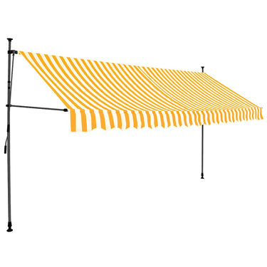 Vidaxl luifel handmatig uitschuifbaar met led 400 cm wit en oranje