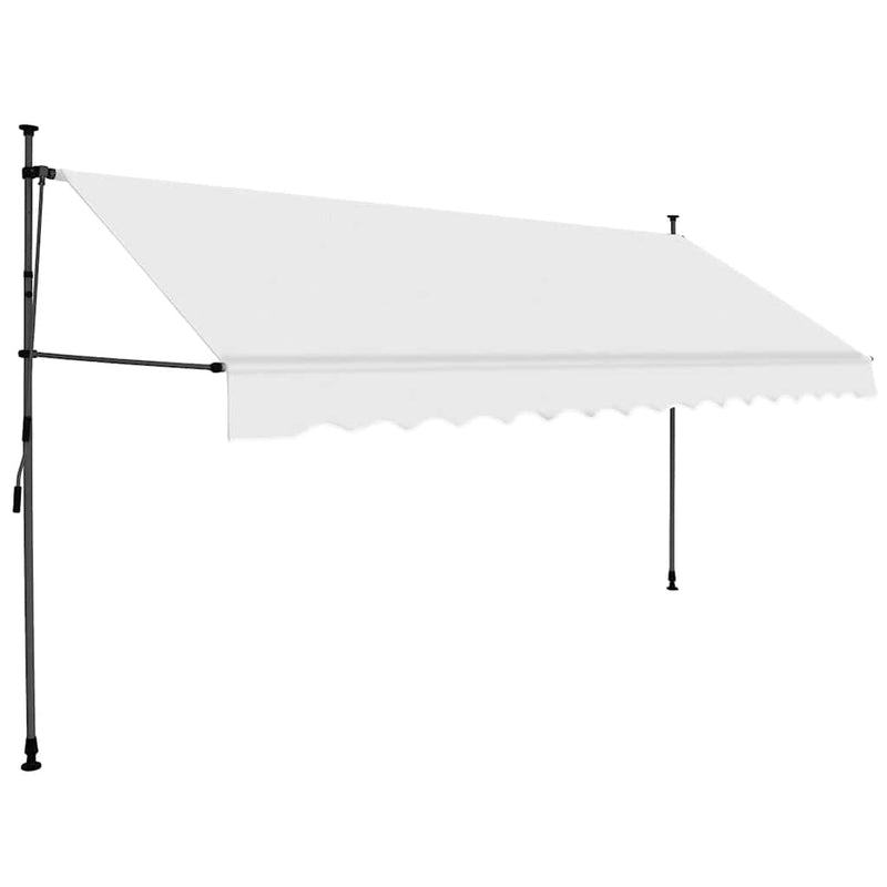 Load image into Gallery viewer, Vidaxl luifel handmatig uitschuifbaar met led 350 cm crèmekleurig
