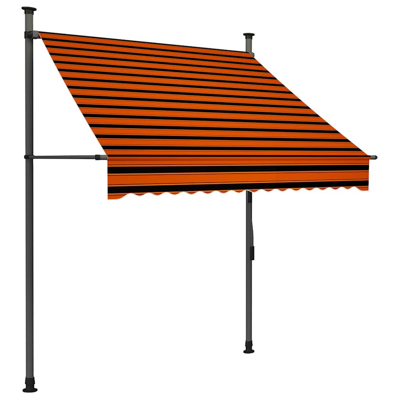 Load image into Gallery viewer, Vidaxl luifel handmatig uitschuifbaar met led 150 cm oranje en bruin
