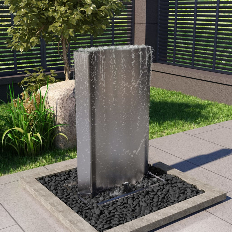 Load image into Gallery viewer, VidaXL Tuinfontein 60,2x37x122,1 cm roestvrij staal zilverkleurig
