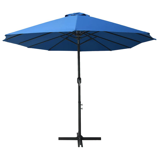 Vidaxl parasol met aluminium paal 460x270 cm blauw