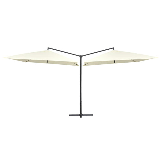 VidaXL Parasol dubbel met stalen paal 250x250 cm zandwit