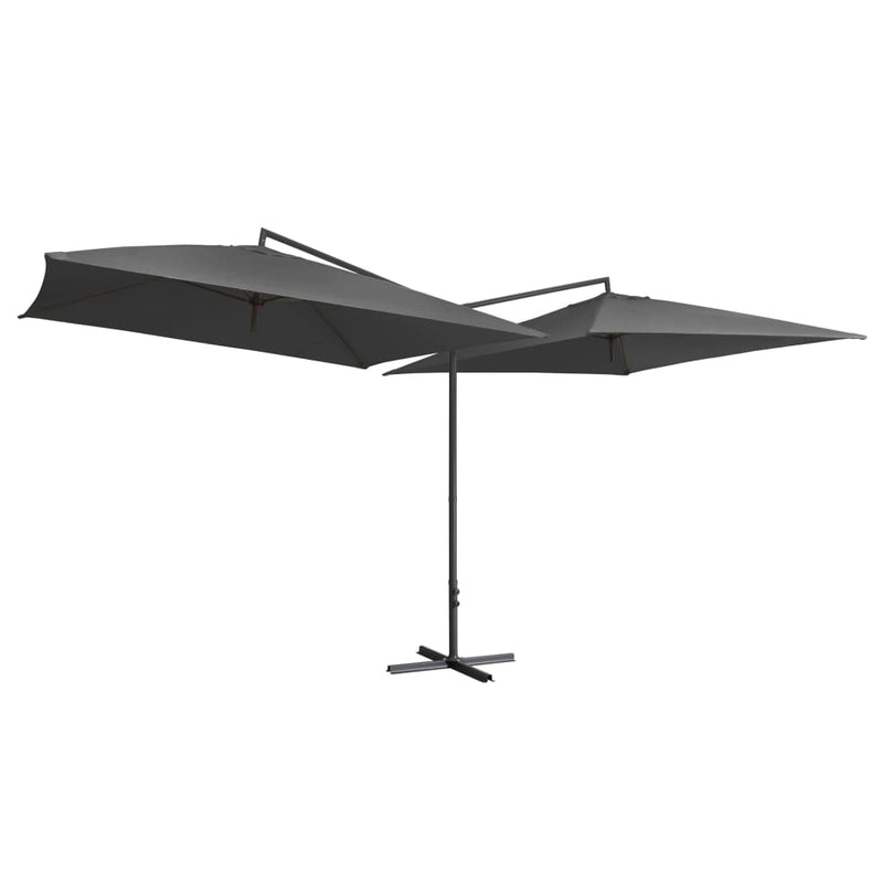 Load image into Gallery viewer, Vidaxl parasol dubbel met stalen paal 250x250 cm antraciet
