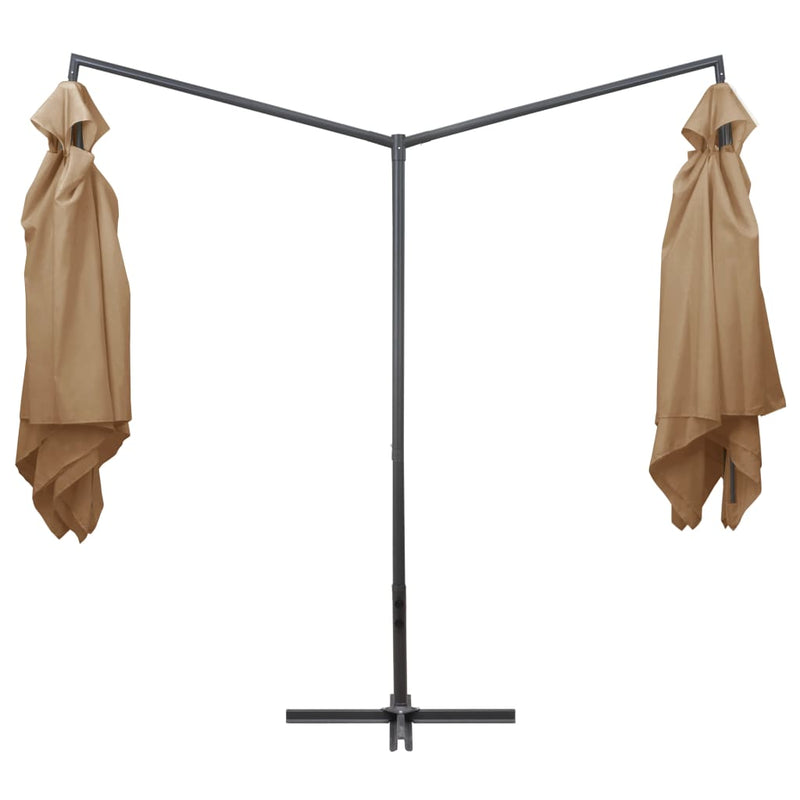 Load image into Gallery viewer, Vidaxl parasol dubbel met stalen paal 250x250 cm taupe
