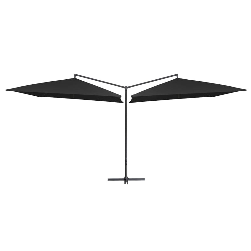 Load image into Gallery viewer, VidaXL Parasol dubbel met stalen paal 250x250 cm zwart
