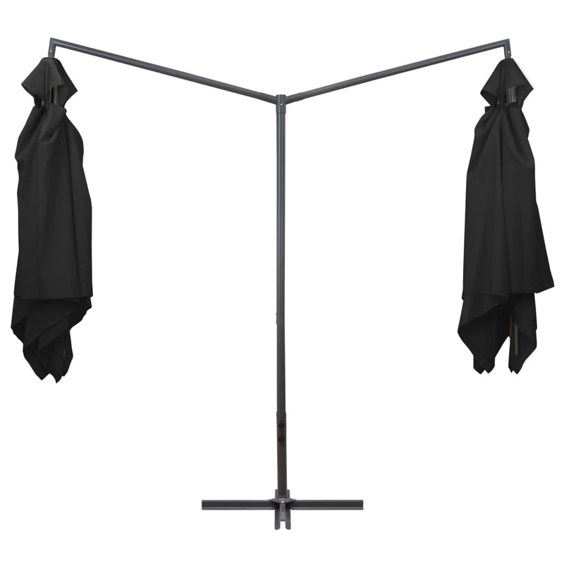 Load image into Gallery viewer, VidaXL Parasol dubbel met stalen paal 250x250 cm zwart
