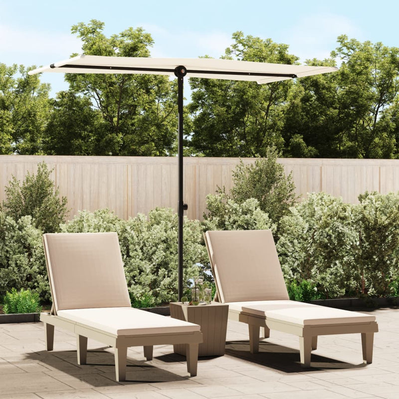 Chargez l'image dans la visionneuse de la galerie, Vidaxl parasol met aluminium paal 180x110 cm zandwit
