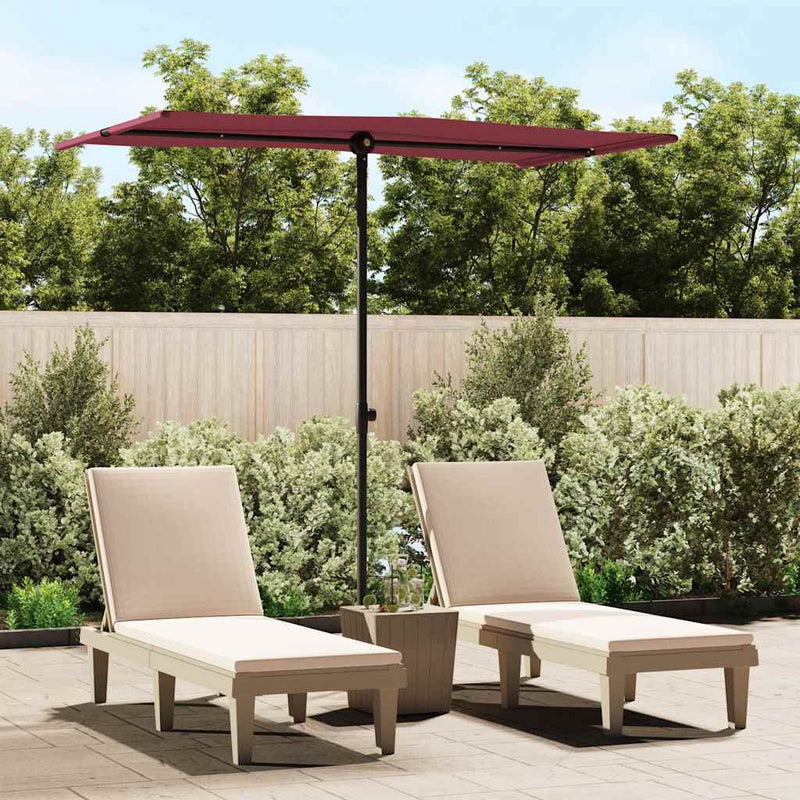 Afbeelding laden in galerijviewer, Vidaxl parasol met aluminium paal 180x110 cm bordeauxrood
