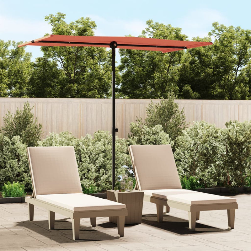 Afbeelding laden in galerijviewer, Vidaxl parasol met aluminium paal 180x110 cm terracottakleurig
