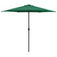Vidaxl parasol met aluminium paal 270x246 cm groen