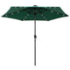 Vidaxl parasol met led-verlichting en aluminium paal 270 cm groen
