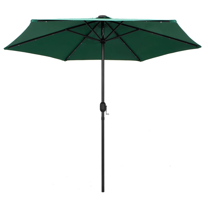 Load image into Gallery viewer, Vidaxl parasol met led-verlichting en aluminium paal 270 cm groen
