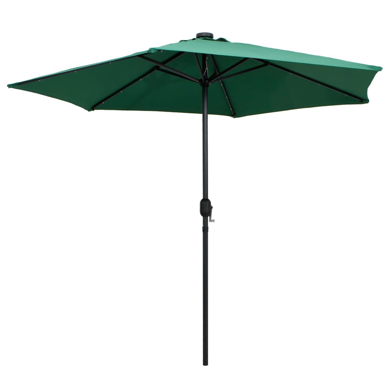 Load image into Gallery viewer, Vidaxl parasol met led-verlichting en aluminium paal 270 cm groen
