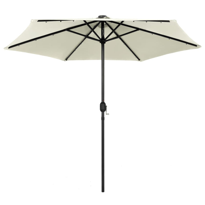 Load image into Gallery viewer, Vidaxl parasol met led-verlichting en aluminium paal 270 cm zandwit
