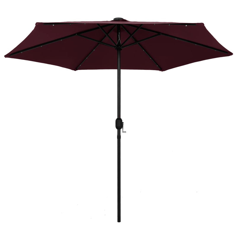 Load image into Gallery viewer, Vidaxl parasol met led-verlichting aluminium paal 270 cm bordeauxrood
