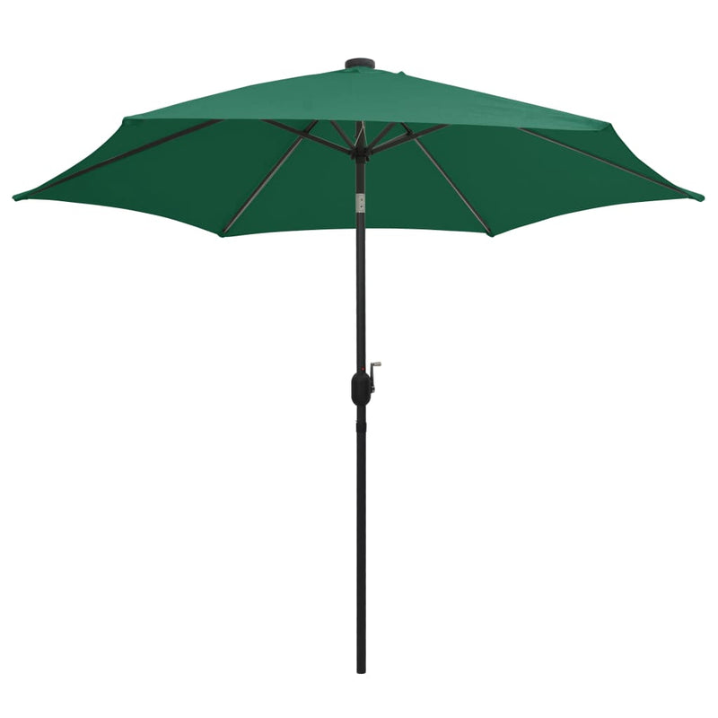 Load image into Gallery viewer, Vidaxl parasol met led-verlichting en aluminium paal 300 cm groen
