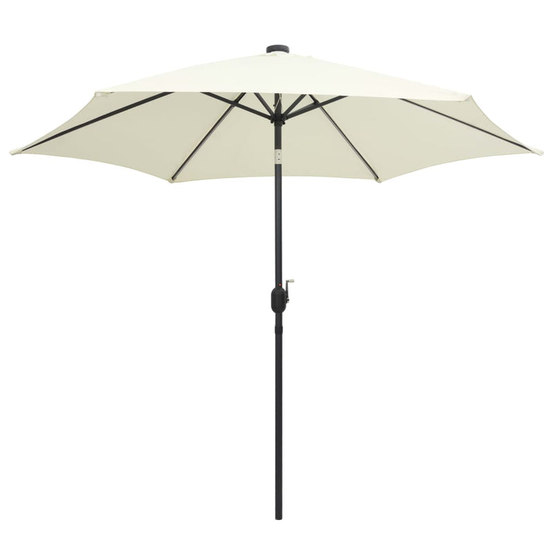 Load image into Gallery viewer, Vidaxl parasol met led-verlichting en aluminium paal 300 cm zandwit
