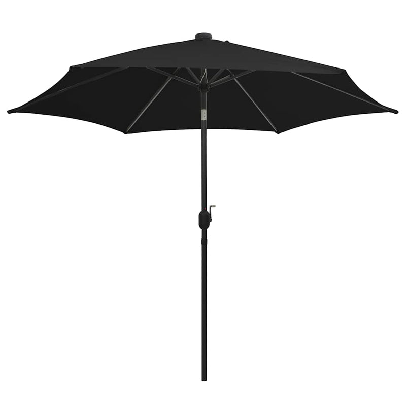 ギャラリービューアに画像をロードする, Vidaxl parasol met led-verlichting en aluminium paal 300 cm zwart
