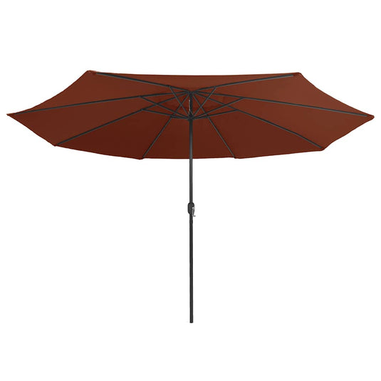 Vidaxl parasol met metalen paal 390 cm terracottakleurig