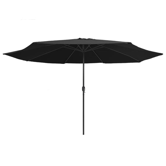 Vidaxl parasol met metalen paal 390 cm zwart