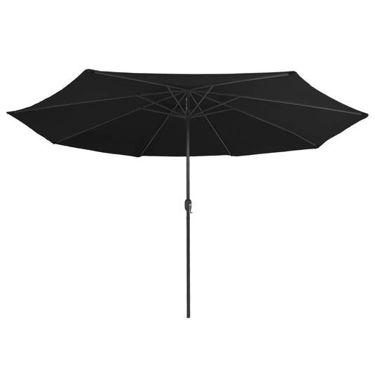 Vidaxl parasol met metalen paal 390 cm zwart