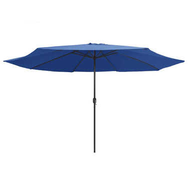 Vidaxl parasol met metalen paal 390 cm azuurblauw