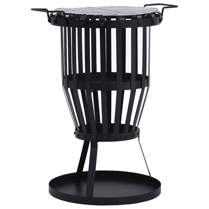 Load image into Gallery viewer, Vidaxl buiten vuurplaats met barbecuerooster 47,5 cm staal
