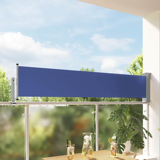 Vidaxl tuinscherm uittrekbaar 60x300 cm blauw