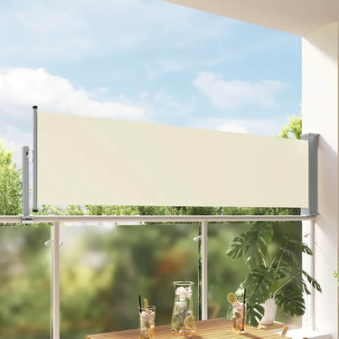 Vidaxl tuinscherm uittrekbaar 80x300 cm crèmekleurig