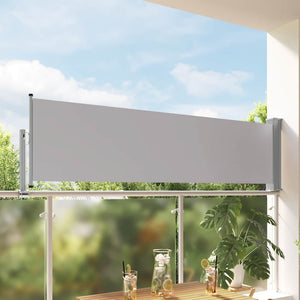 Vidaxl tuinscherm uittrekbaar 80x300 cm grijs