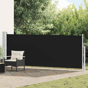 Vidaxl tuinscherm uittrekbaar 140x500 cm zwart