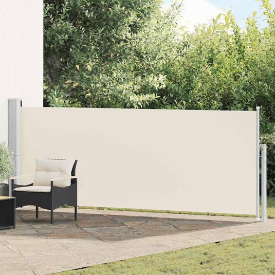 Vidaxl tuinscherm uittrekbaar 140x500 cm crème