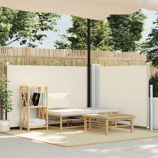 Vidaxl windscherm uittrekbaar 100x600 cm crème