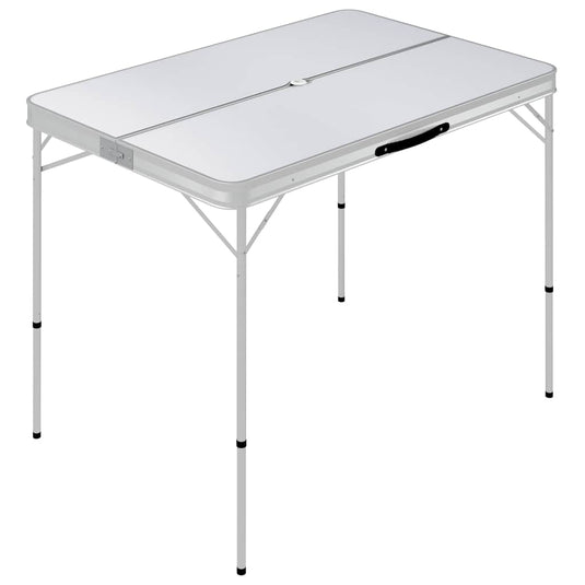 Vidaxl campingtafel inklapbaar met 2 banken aluminium wit