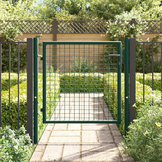 Vidaxl hekpoort staal 100x75 cm groen