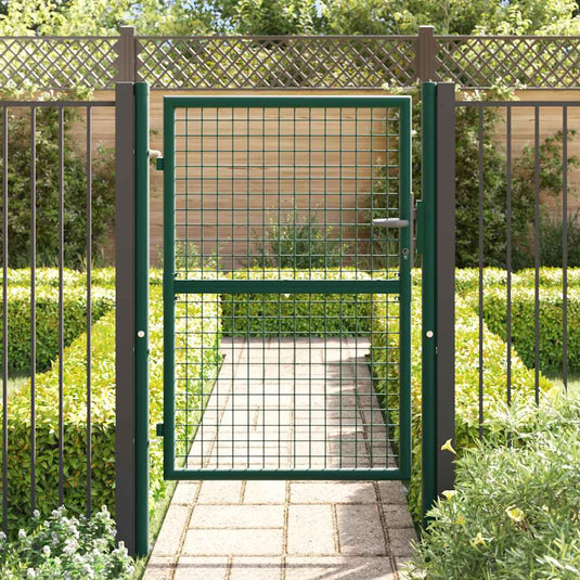 Vidaxl hekpoort staal 100x125 cm groen