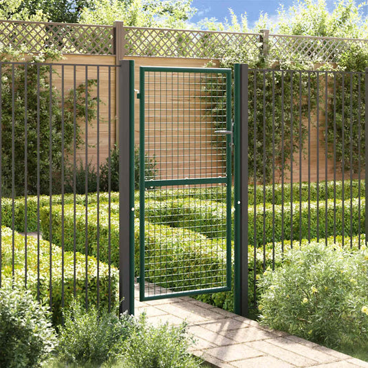 Vidaxl hekpoort staal 100x175 cm groen