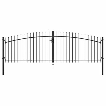 Vidaxl hekpoort dubbele deur met speren bovenkant 400x175 cm