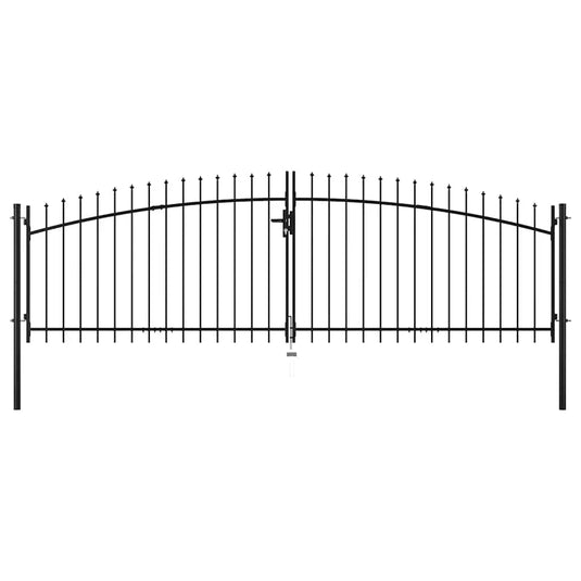 Vidaxl hekpoort dubbele deur met speren bovenkant 400x200 cm