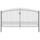 VidaXL Hekpoort dubbele deur met speren bovenkant 400x248 cm