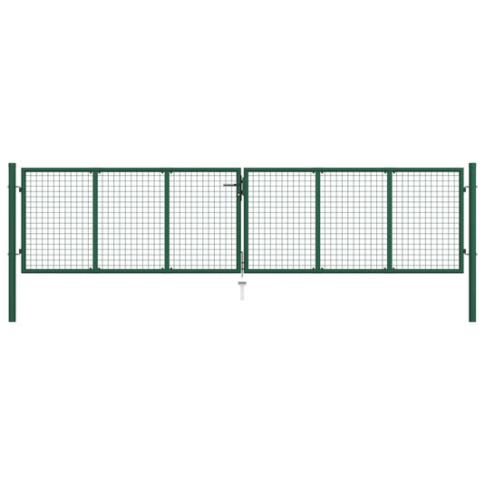 VidaXL Gaaspoort 390x100 cm staal groen