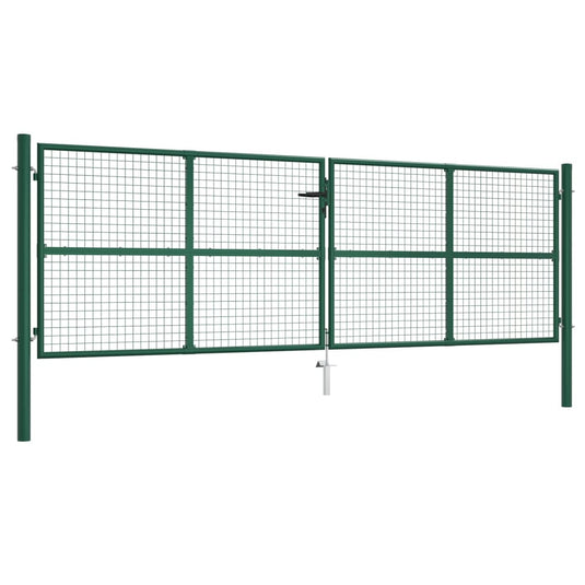 VidaXL Gaaspoort 390x125 cm staal groen