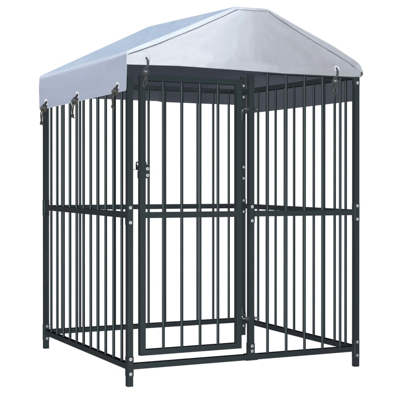 Load image into Gallery viewer, VidaXL Hondenkennel voor buiten met dak 120x120x150 cm
