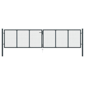 VidaXL Gaaspoort 400x125 cm gegalvaniseerd staal grijs